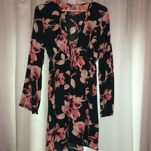 Floral Deep Plunge Dress (M)